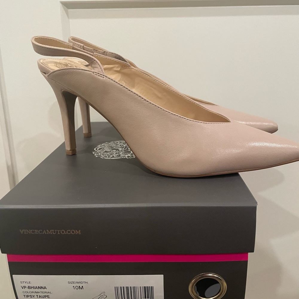 Vince Camuto Women's Beige Slingback Heels